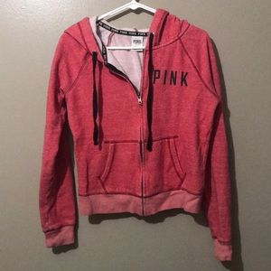 VS Pink zip up red jacket
